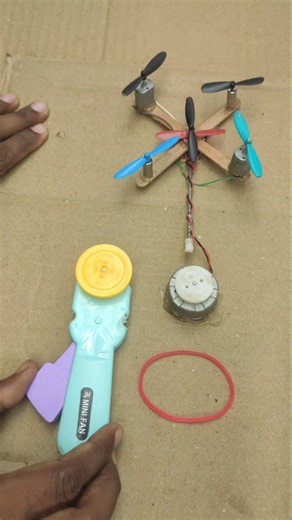 four powerful Drone motor powering with use Mini gearbox twice and rubber belt_Dc Motor