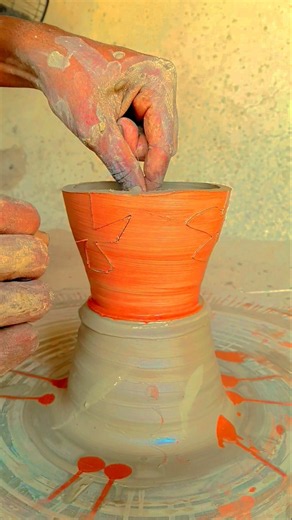 How I make this clay bowl 🏺 #potteryart #clay #satisfying