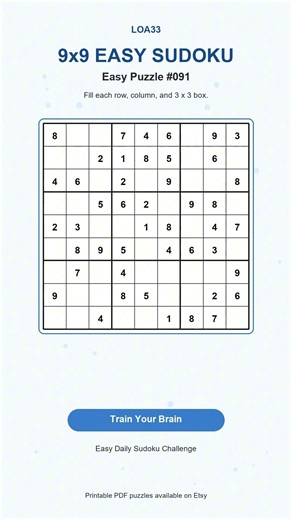 Easy Sudoku Challenge #091