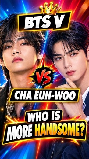 BTS V vs Cha Eun-woo: Handsome Kings & Award-Winning Stars 👑🔥 #BTSV #ChaEunwoo #Kpop