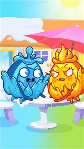 Hot VS Cold Challenge | Fire and Ice | Fun Story | Cartoon