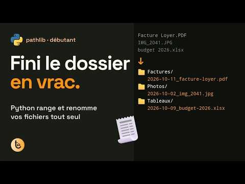 Python débutant : trier et renommer ses fichiers automatiquement avec pathlib (pas à pas)