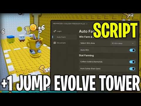 [🧬NEW] +1 Jump Evolve Tower BEST Script Auto Farm, Auto Win, Infinite Gold & Diamonds Roblox 2026