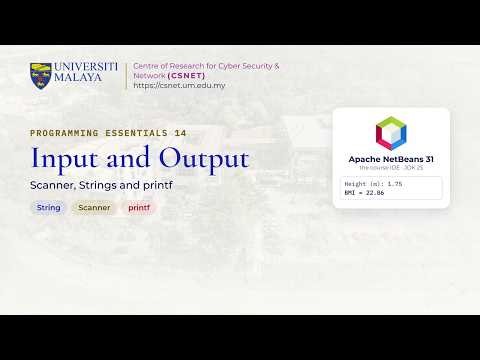Input and Output in Java: Scanner, Strings and printf | Programming Essentials