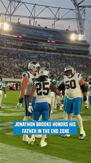 Jonathon Brooks TD celebration pays tribute to his father #carolinapanthers
