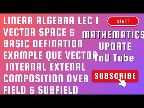 LINEAR ALGEBRA VECTOR SPACE LEC-1 DEFI.EXAMPLE & QUESTION INTERNAL EXTERNAL COMPOSTION TREBDS VIEDO