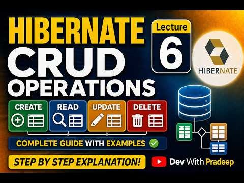Hibernate CRUD Operations Tutorial in Java | Create Read Update Delete | Hibernate Lecture 6