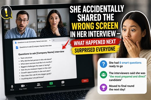 She accidentally shared the wrong screen in her interview — what happened next surprised everyone