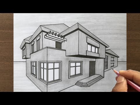 How to Draw a House in 2 Point Perspective