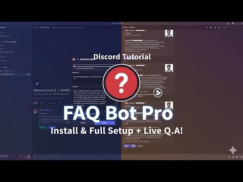 Discord FAQ Bot Pro Tutorial: Install & Full Setup + Live Q&A Demo (Admin & User View) (#1 FAQ Bot)