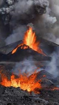Volcano Visual Scene in 4K Ultra HD | Lava, Smoke, Fire & Nature’s Fury Cinematic View #Volcano