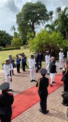 Ceremonial welcome at State House in Seychelles... 🇮🇳🤝🇸🇨