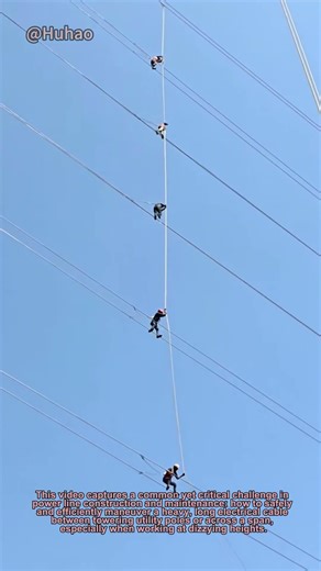 High Voltage Teamwork: How Power Linemen Safely Pull Heavy Cables at Heights | Life of Linemen