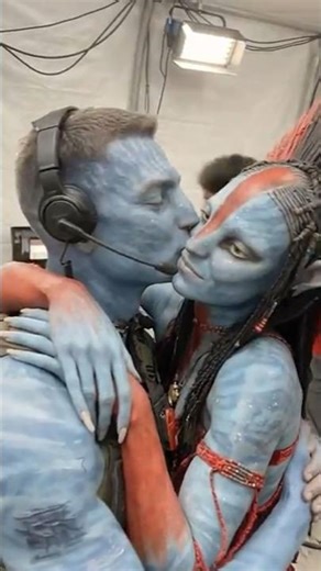 Bihand the scenes of avatar ,zoe saldana and sam worthing #samworthington #zoe #avatar #short