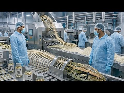 Inside a Modern Snake Skeleton Processing Factory From Raw Bones to Medicinal Capsules(Full Process)