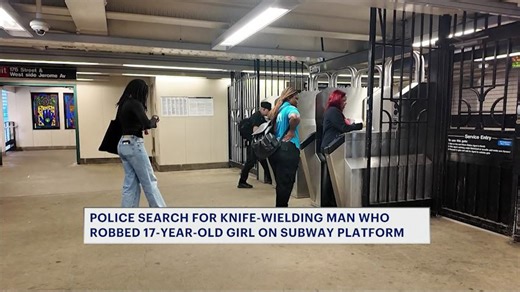 Police search for man who robbed a 17-year-old girl on subway platform at knifepoint