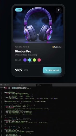 🔥 Build a Stunning Product Card UI with HTML CSS & JavaScript | Step-by-Step #productcard #short