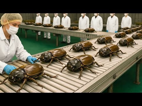 How Dung Beetle Animal Feed Is Made Today Inside a Large Scale Industrial Insect Farm