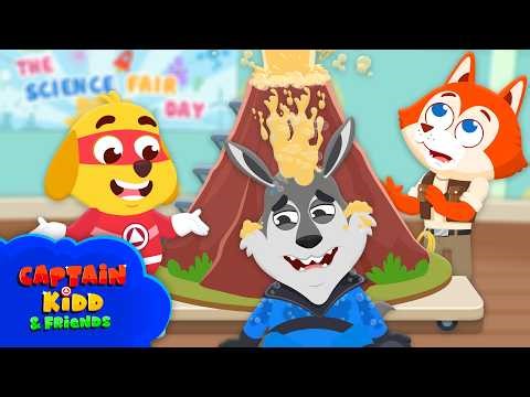 🌋 Volcano Eruption - Science Experiment | Superhero Cartoon | ‪@CaptainKiddandFriends‬ | Kiddopia