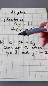 Maths GCSE foundation 2026 #maths #algebra factorise and substitution