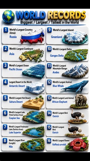 Top Largest Natural Wonders and Animals in the World | World Biggest Largest Tallest in the World