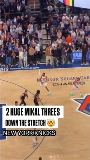 Mikal Bridges 2 Huge Three. #shorts #knicks #cavs #nbaplayoffs #nbanation #nbatoday #mikalbridges