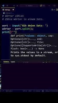📢 Python App: Zähle Wörter in einem Satz 🔥 #shorts #python #coding #programming