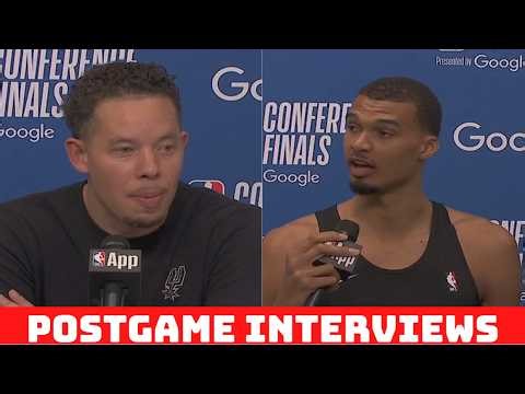 POSTGAME INTERVIEWS | Mitch Johnson & Wemby on Spurs def. Thunder 122-115 (2OT)