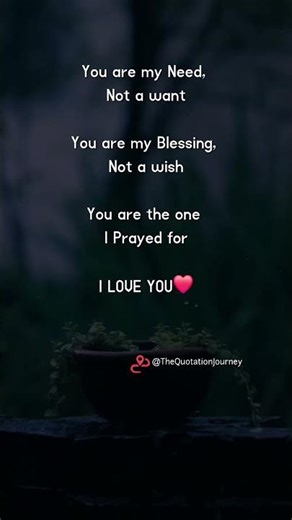 You Are My Need, Not a Want ❤️✨ | True Love Quote 💖 #Love #Soulmate