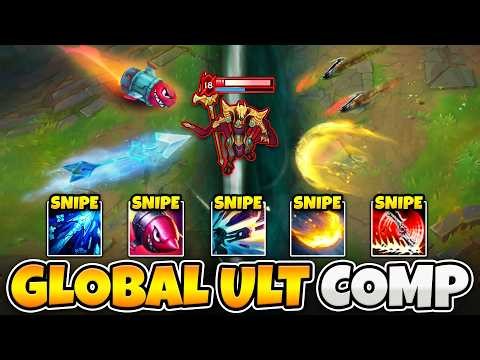 THE MOST HILARIOUS LEAGUE OF LEGENDS TEAM COMP - 5 GLOBAL ULTIMATES AT ONCE