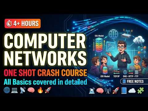 🚀 Computer Networks Crash Course – One Shot | Covered All Basics In Detail | Including FREE Notes 🔥