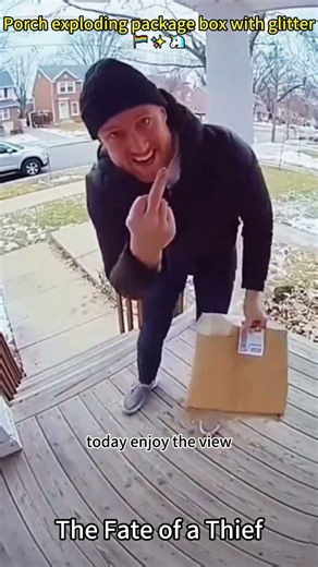 Porch exploding package box, prank 😁#porchpiratecaught #glitter #prank