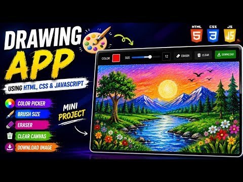🎨 Build a Drawing App Using HTML, CSS & JavaScript | Mini Web Project 🤯