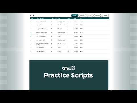 Practice Scripts Tutorial - FootballU