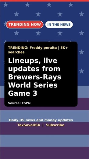 Lineups, live updates from Brewers-Rays World Series Game 3 #Shorts