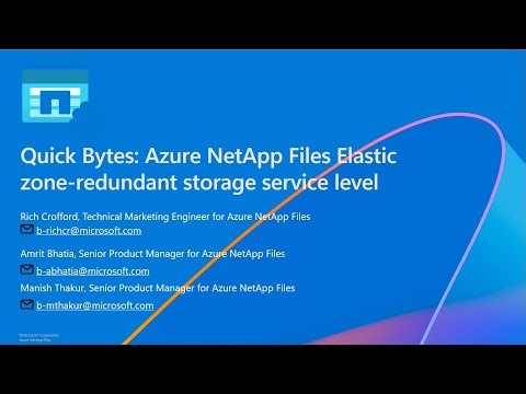 Quick Bytes: Azure NetApp Files Elastic zone-redundant storage service level