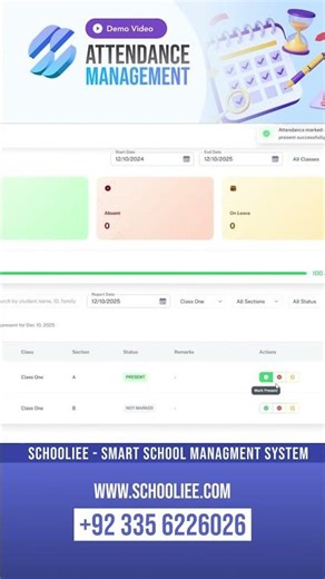 Schooliee Attendance Management | AI School ERP #schoolmanagementsoftware #technology #education