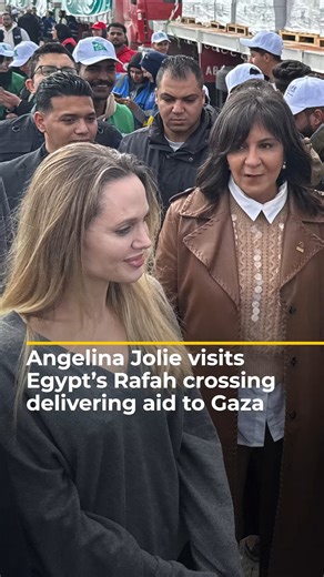Hollywood actress Angelina Jolie visited the Egyptian side of the Rafah crossing into Gaza, speaking with volunteers delivering aid to the enclave. The former special envoy for the UN refugee agency also met with Palestinians displaced by Israel’s genocidal war on Gaza. | Al Jazeera English