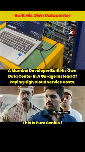 Developer Built Own Datacenter🙌 #techie #mumbai #garage #datacenter #snapnewzz #brilliant #respect