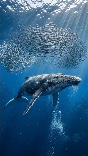 How Does a Humpback Whale Catch Hundreds of Fish at Once#HumpbackWhale #Whales? #whalestracking