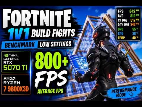 800+ FPS in Fortnite 1v1 Build Fights | RTX 5070 TI + 9800X3D