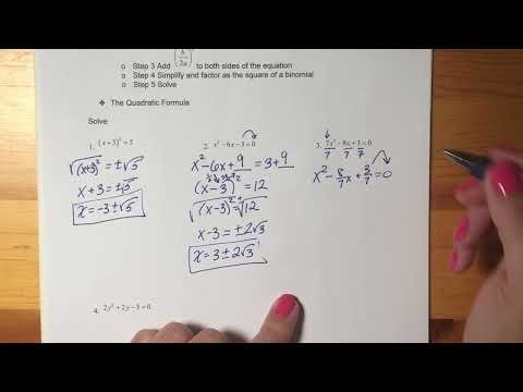 Notes #24 Lesson 1.4 How to complete the square