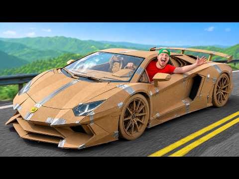 Destroying my Cardboard Lambo!