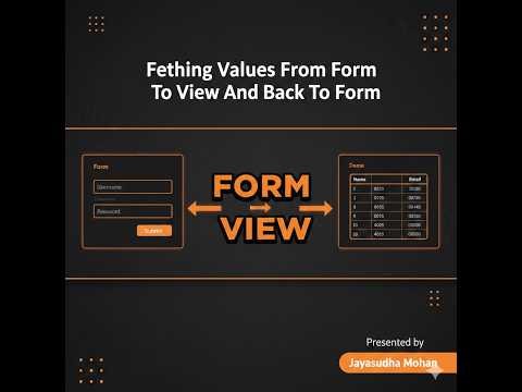 Fetching Values From Form To View And Back To Form Step by Step explained for beginners