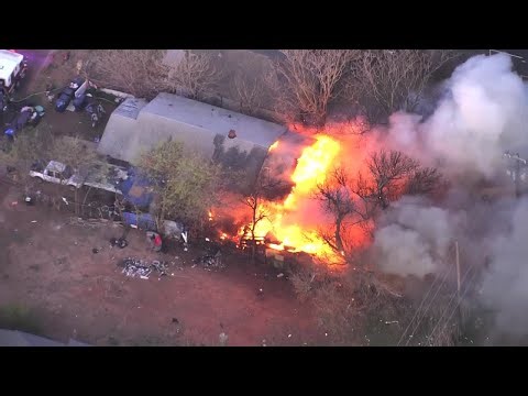 WATCH FULL: Sky 5 shows crews battling large structure fire in northwest Oklahoma City