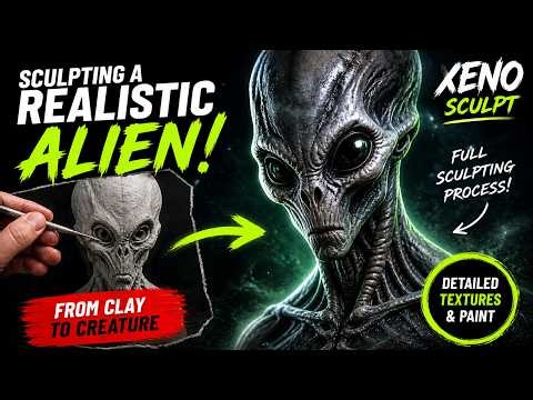 Creating a Hyper Realistic Alien Bust 👽😱