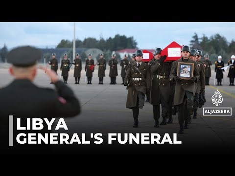 Prayers for Libyan General Killed in crash: Coffins arrive in Tripoli ahead of funeral service