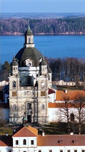 Pazaislis Monastery from Above ⛪✨ Drone View #kaunas #lithuania #shorts