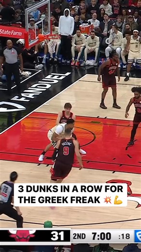Giannis Antetokounmpo is on FIRE, knocking down back to back to BACK dunks! 🔥🔥 MIL-CHI • NBA League Pass Tap to Watch ➡️ https://www.nba.com/how-to-watch-game-redirect/0022500437?partnerRef=NBA&platform=Facebook&surface=Post | NBA