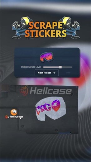Scrape stickers 🔥 #hellcase #CS2 #counterstrike2 #cs2skins #cs2clips